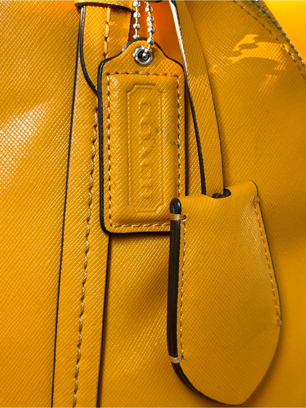 Coach Orange Leather Dome Satchel Approx. 10 x 9 x 4 - Picture 8 of 17